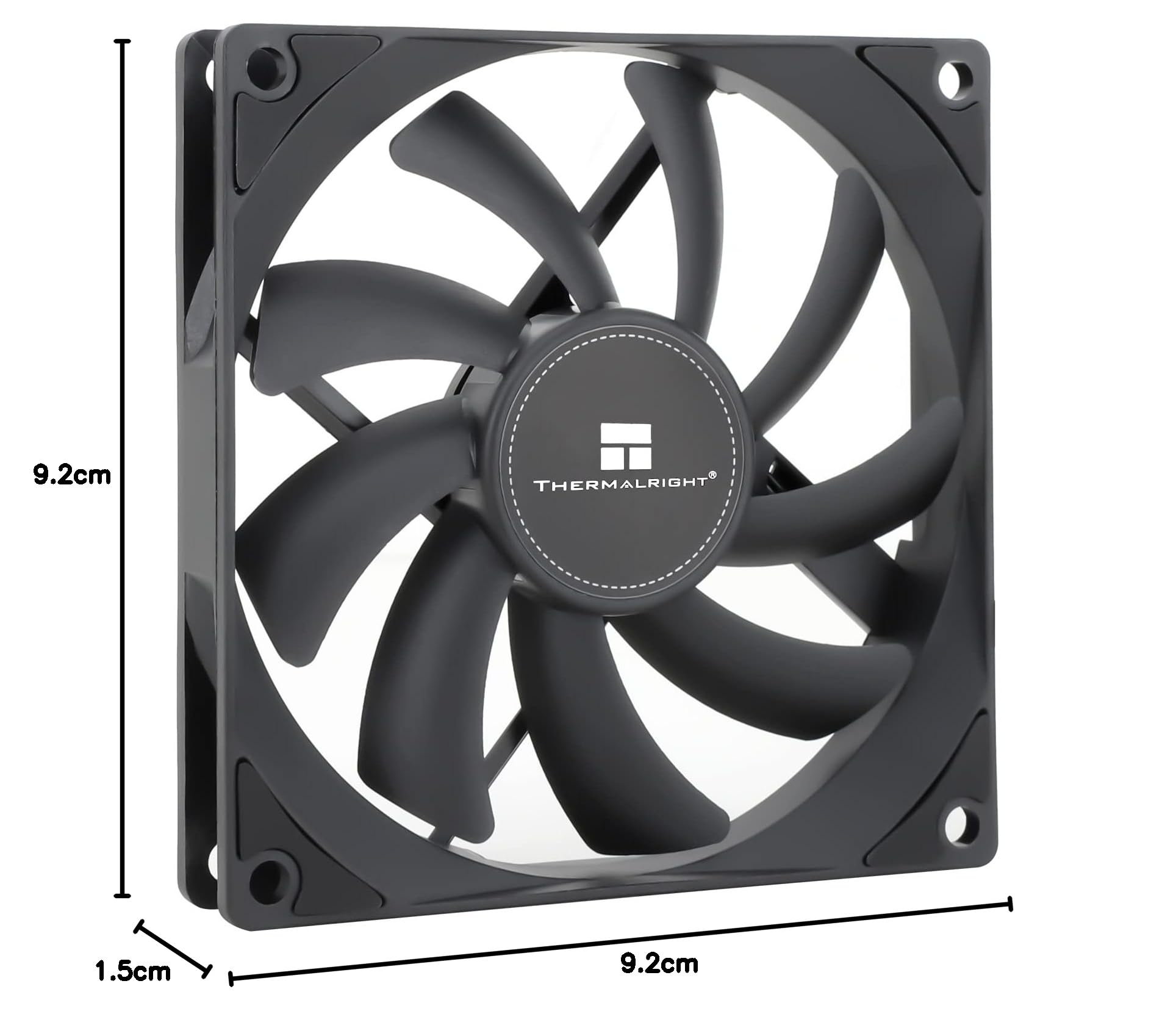Thermalright TL-9015B CPU Wentylator komputerowy, cichy, 4-pinowy PWM PC, 15 mm, prędkość 2700 obr./min, CPU 90 mm, czarny