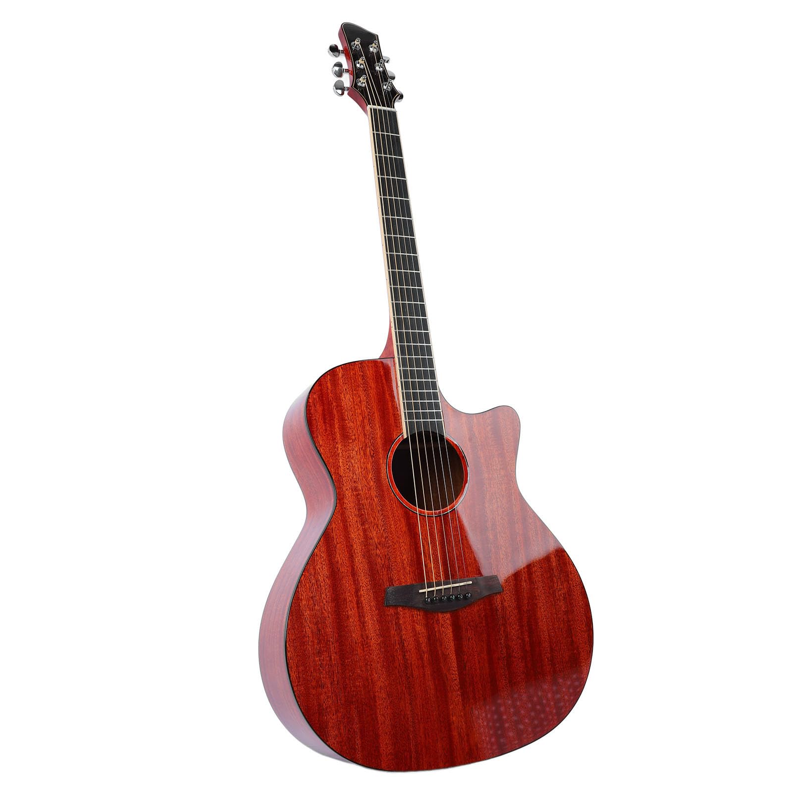 Chitarra Folk Starter Set per Principianti, Bella Trama Specchio Migliorato Facile da Suonare Chitarra Acustica Fortemente Penetrante Palissandro Indiano per gli Amanti della Musica