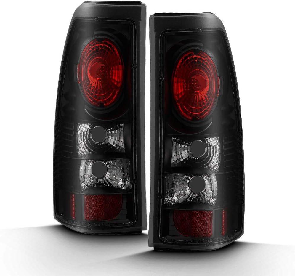 ACANII - For 1999-2002 Chevy Silverado 1500 99-06 GMC Sierra Black Smoked Tail Lights Brake Lamps Driver & Passenger