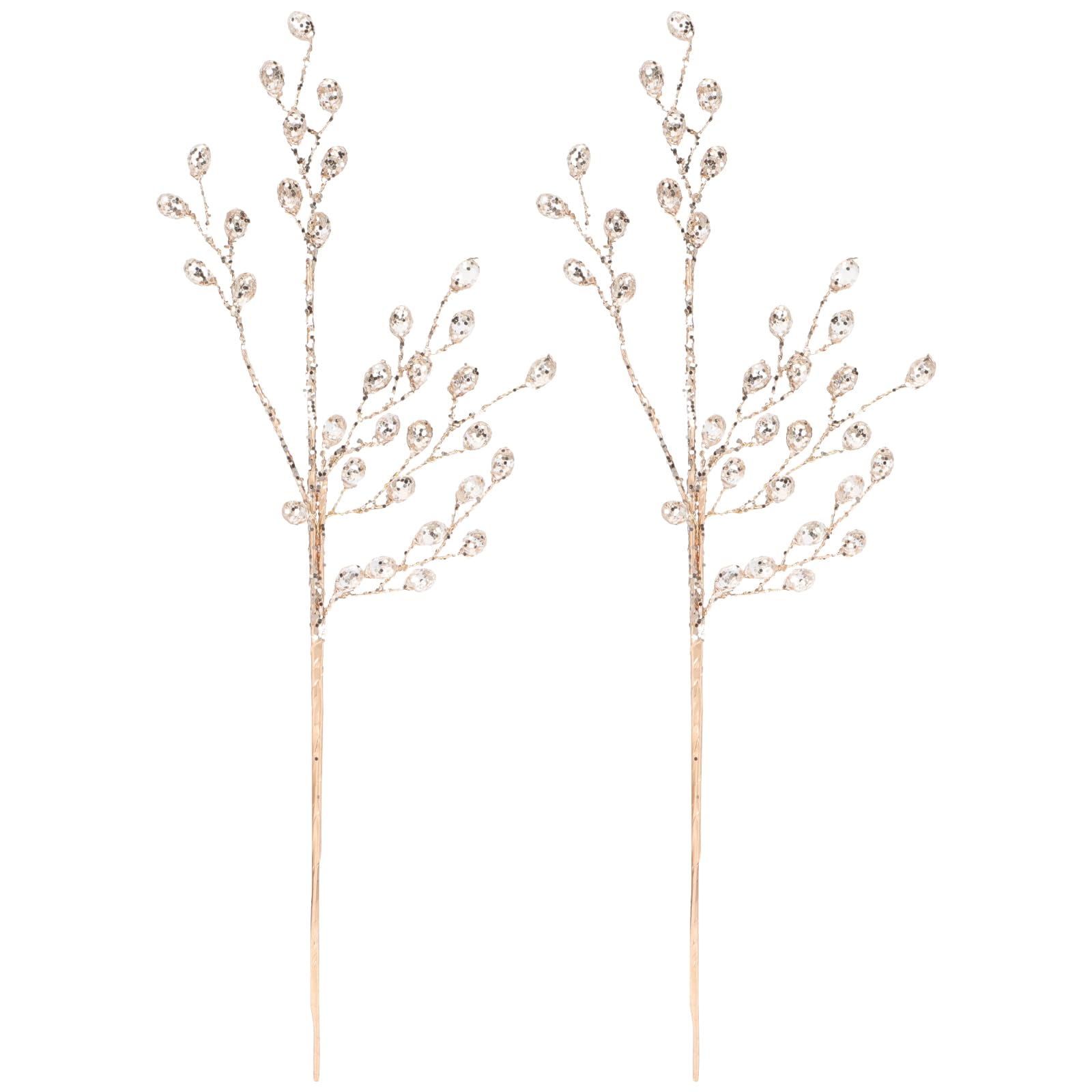 Garneck 2pcs White Stems Acrylic Christmas Stems for Vases 11.7