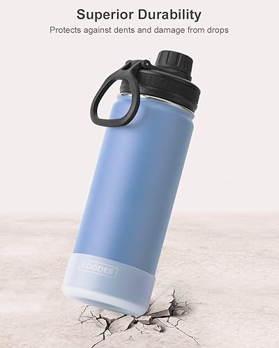 Miniatura 2 de koodee Botella de agua aislada de acero inoxidable de 18 onzas, doble pared al vacío, botella de agua deportiva de boca ancha con tapa de boquilla a