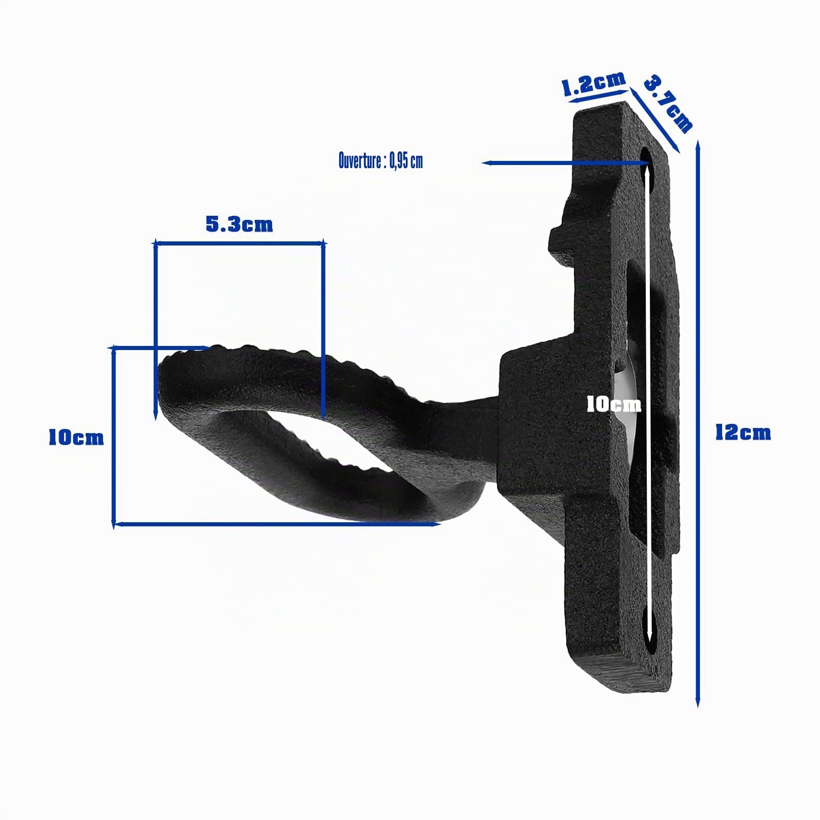 1 pc Marche latérale pliante en acier galvanisé ultra-résistant 10 cm x 5,3 cm Noir peint antidérapant pour autobus, remorque pour chevaux, camion, camping-car - Plateforme robuste et sécurité