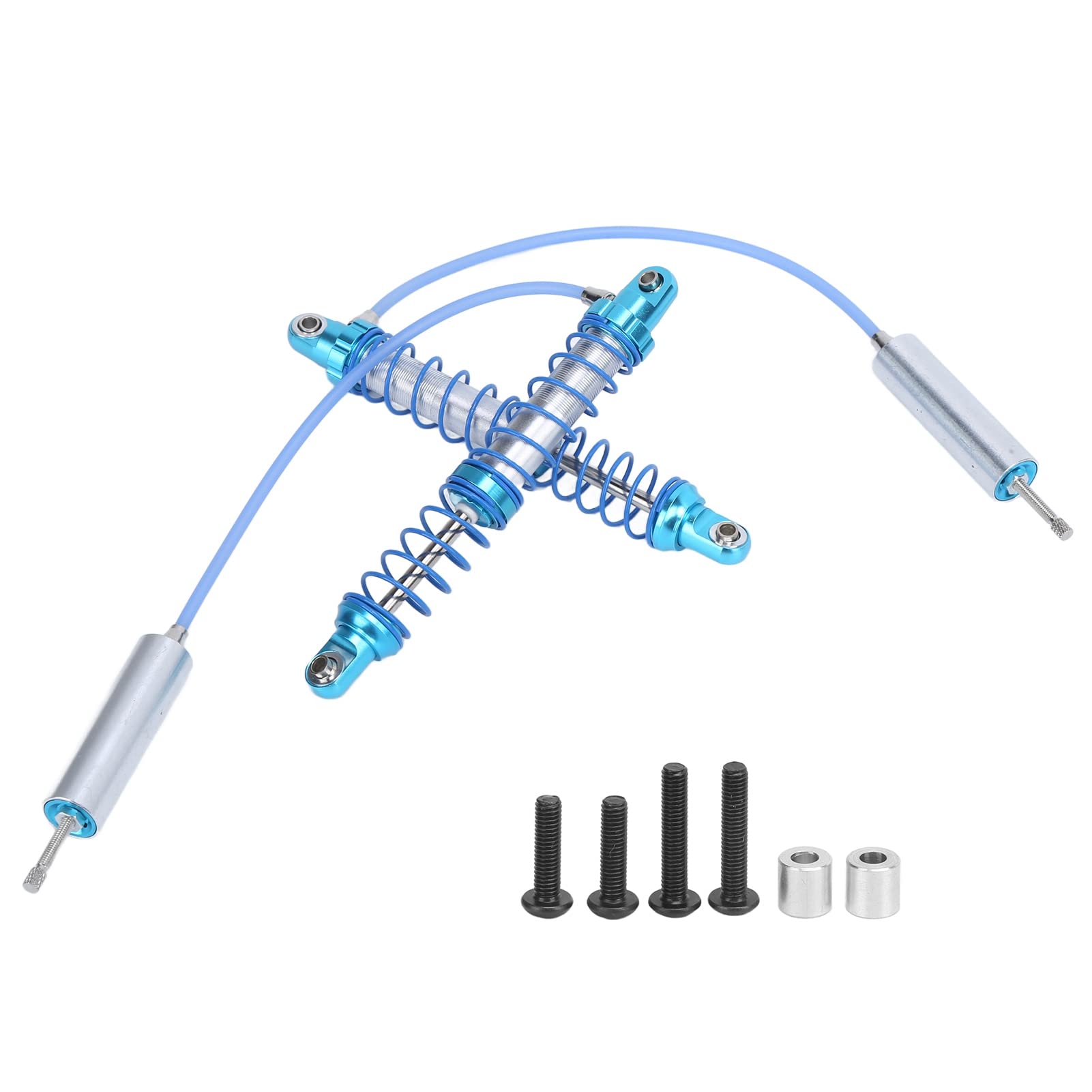 Adjustable Shock Damper, Double Spring Design CNC Machined Blue for 1/10 RC Car Mode (110mm)