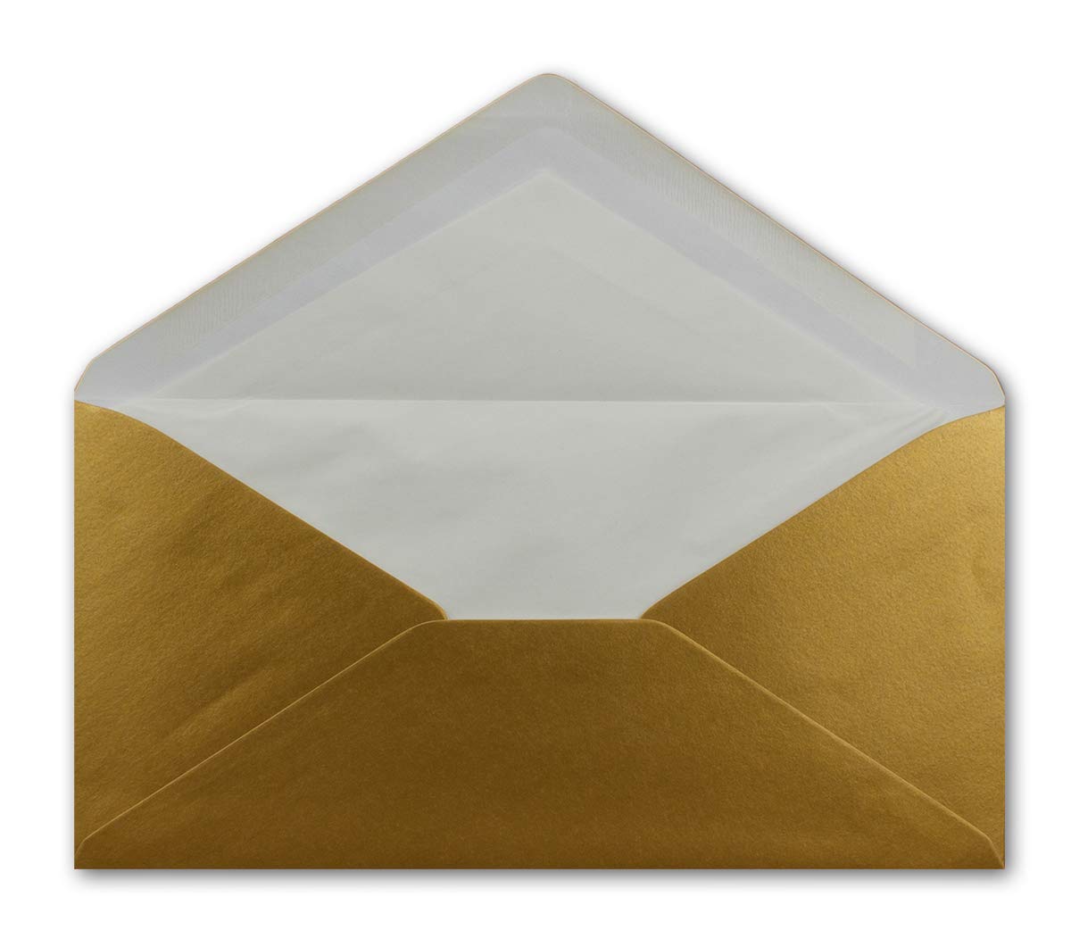 1000 x DIN Lang Briefumschläge - Gold mit weißem Seidenfutter - 11x22 cm - 100 g/m² - ideal für Einladungen, Weihnachtskarten, Glückwunschkarten aus der Serie Farbenfroh