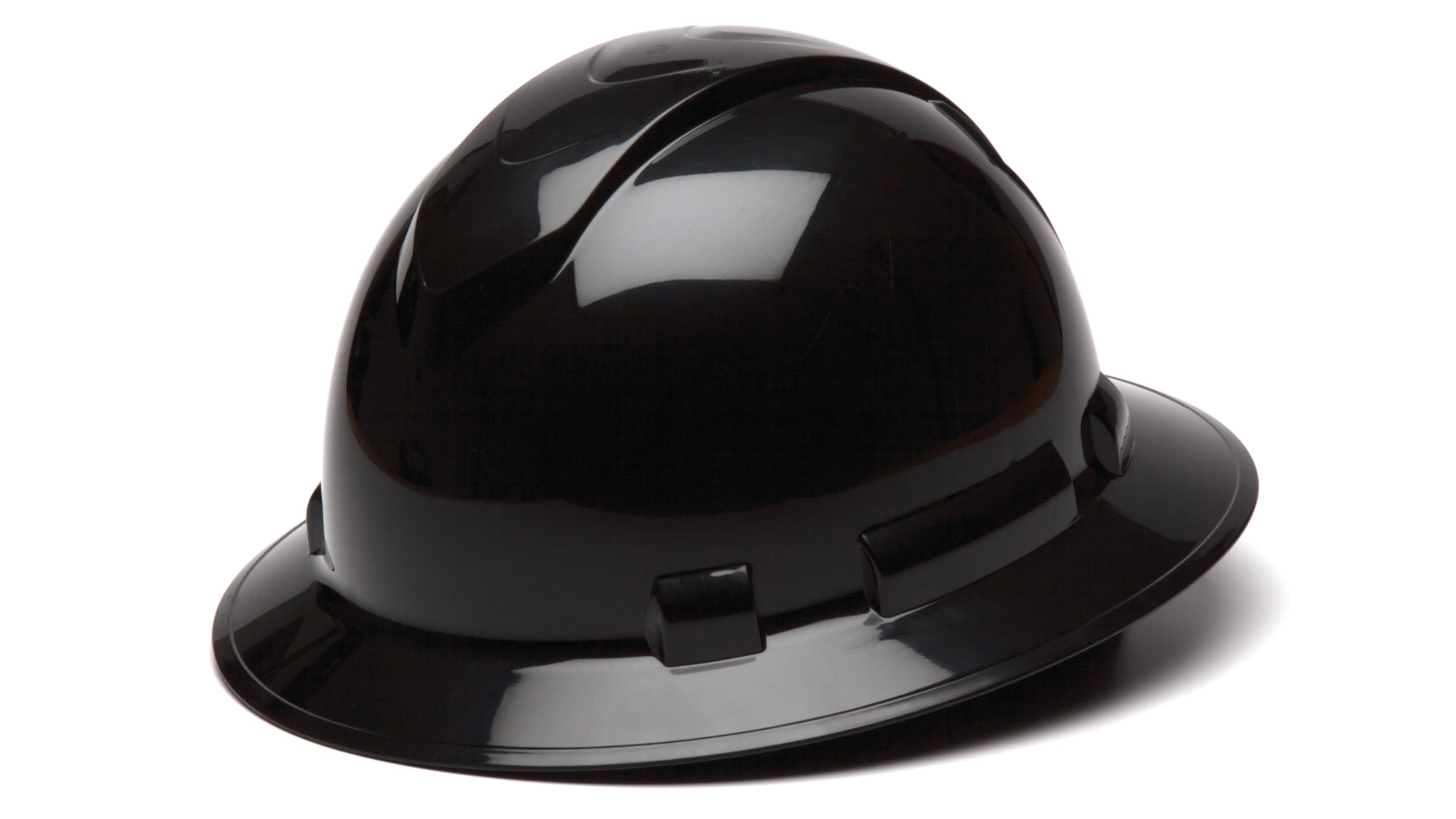 Pyramex Ridgeline Full Brim Hard Hat 4 Point Ratchet Black