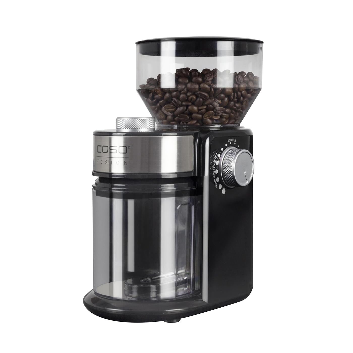 CASO Barista Crema Moulin à café design électrique, réglage du degré de broyage fin à grossier, broyage à disque professionnel, moteur puissant de 150 W