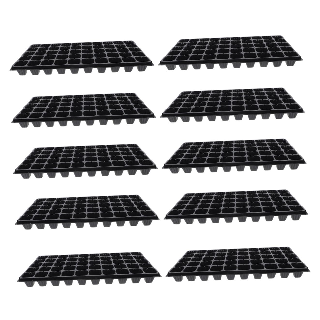 Toyvian Bandejas de Semillero de 10 Piezas Diseño de 50 Agujeros, Hechas de PP Resistente, Transpirables Jardinería Estable