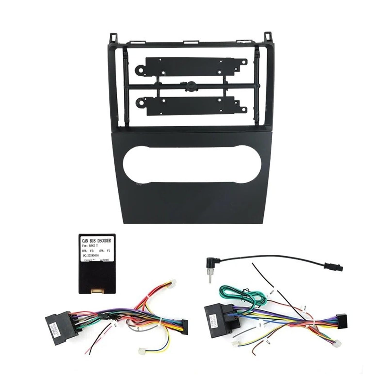 Mascherina Autoradio Cornice Stereo per Benz B200 Classe AB W169 A160 A180 A200 A220 2009-2012 Pannello Cruscotto Cavo Alimentazione Auto Radio Fasce Telaio