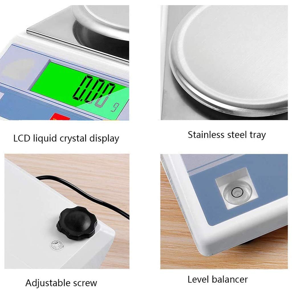 Báscula de Laboratorio Balanza Digital de Gramos Balanza analítica electrónica de 0,01 g con Parabrisas Conversión de 13 Unidades para Laboratorio Joyería Tienda química