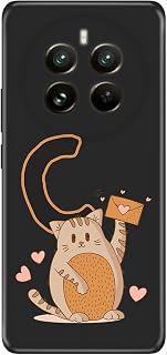 Senada Realme 12 Pro ile Uyumlu Kılıf Resimli Desenli Silikon Kedili C Harfi