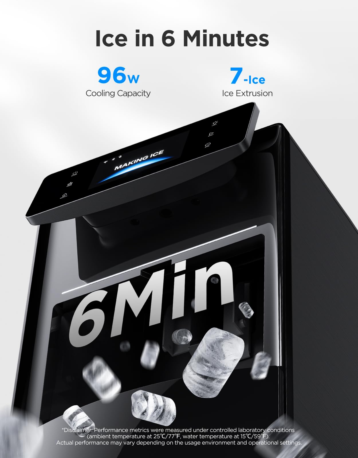 GoveeLife Smart Nugget Ice Maker Pro, 60lbs Daily, 6-Minute First Ice, 40dB Ultra-Quiet with AI NoiseGuard, App & Voice Control, Self-Clean, 3.5lbs Basket & Dual Water Tanks, for Home Kitchen, Party - 3