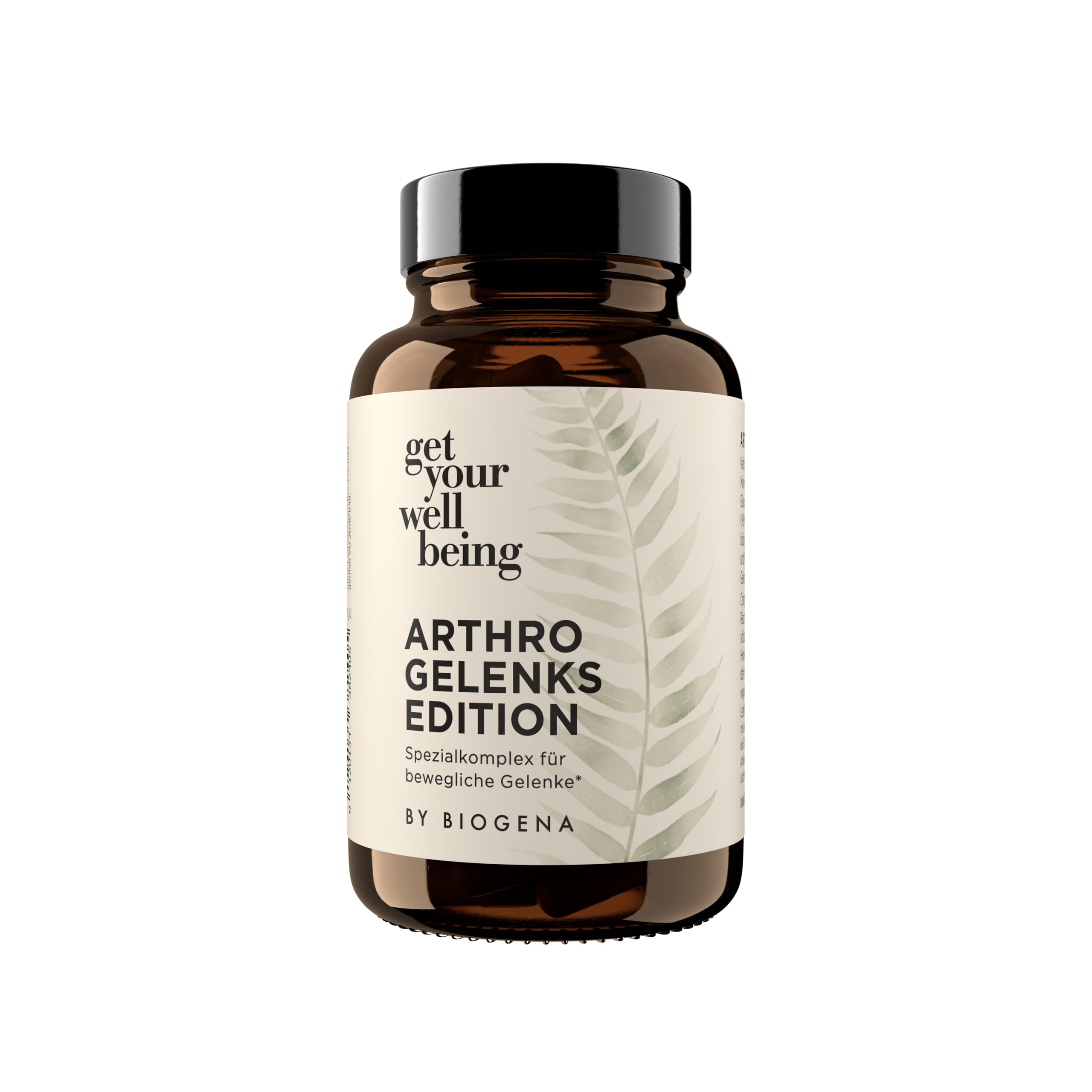 get your wellbeing by BIOGENA - Arthro Gelenk-Spezialkomplex - Gelenkkapseln mit MSM, Glucosamin, Vitaminen & Mineralstoffen - 60 Kapseln - Nahrungsergänzungsmittel vegan & konservierungsstofffrei