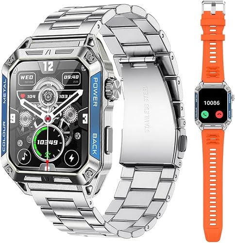 FILIEKEU Reloj inteligente militar para hombre, pantalla grande HD de 1.91 pulgadas, resistente, Bluetooth para exteriores, impermeable, reloj