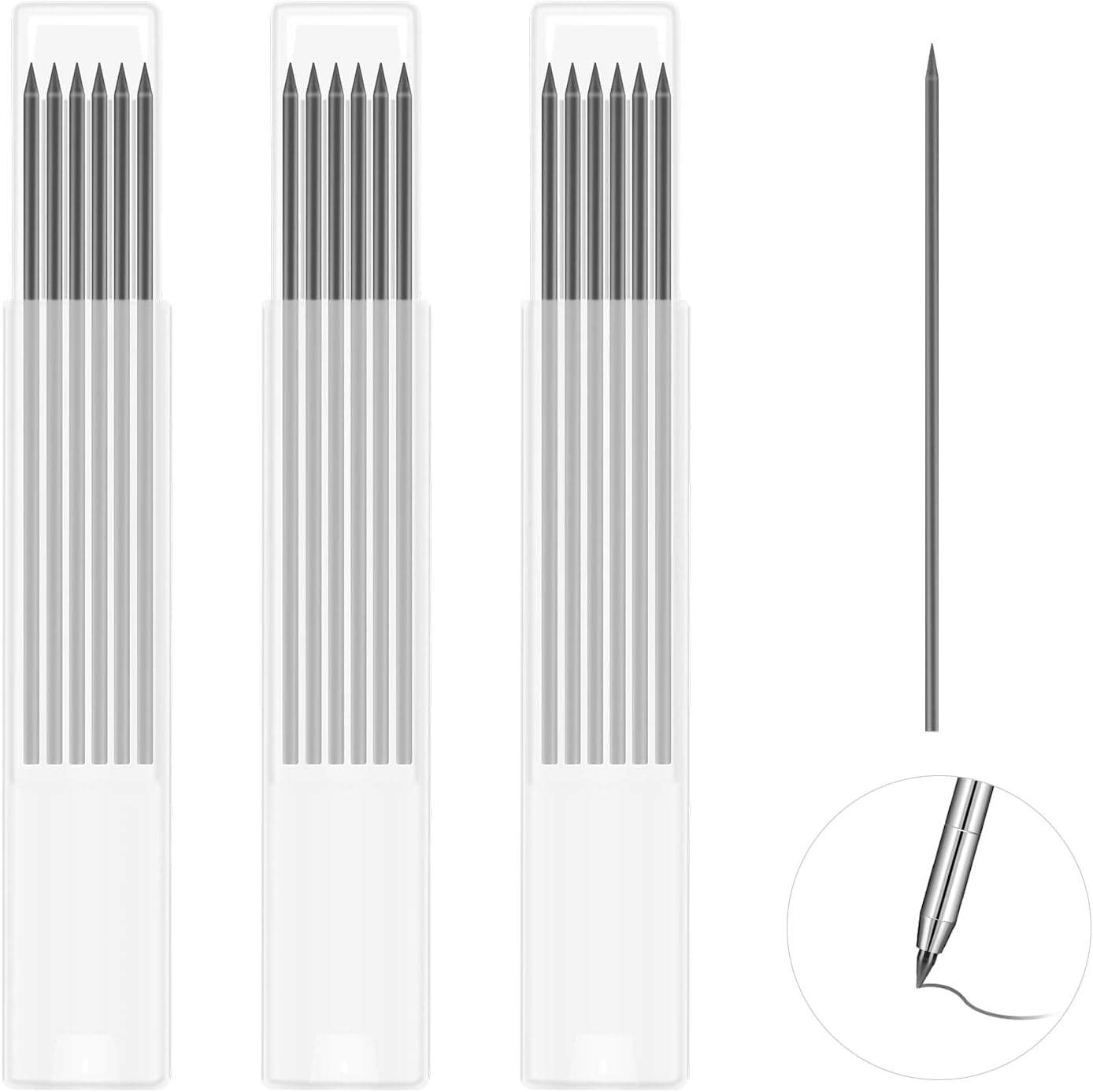 SAVITA 18pcs Black Pencil Refills, 2.8mm Solid Construction Pencil