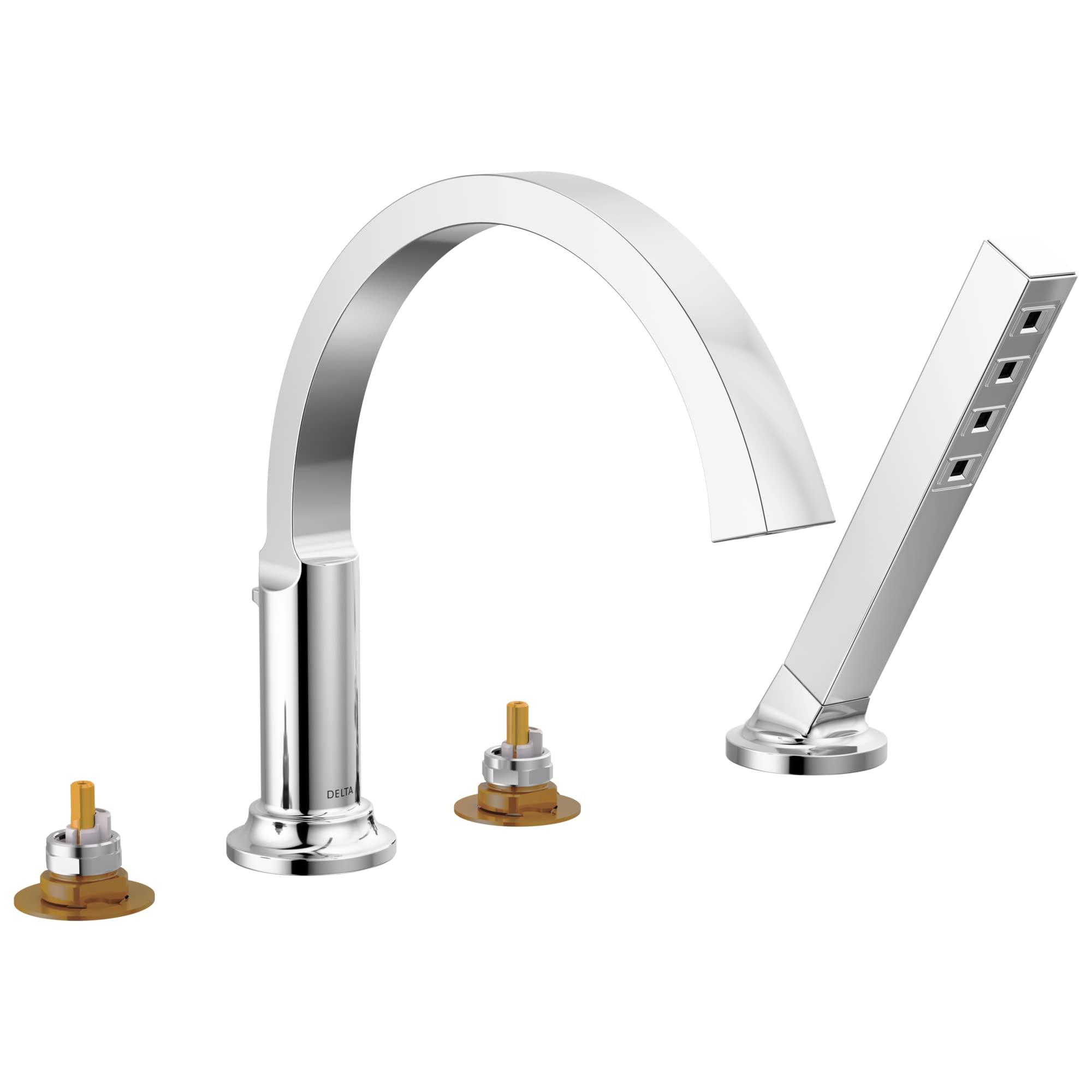 Robinet de baignoire romain architectural Delta Tetra Lumicoat Chrome haut de gamme