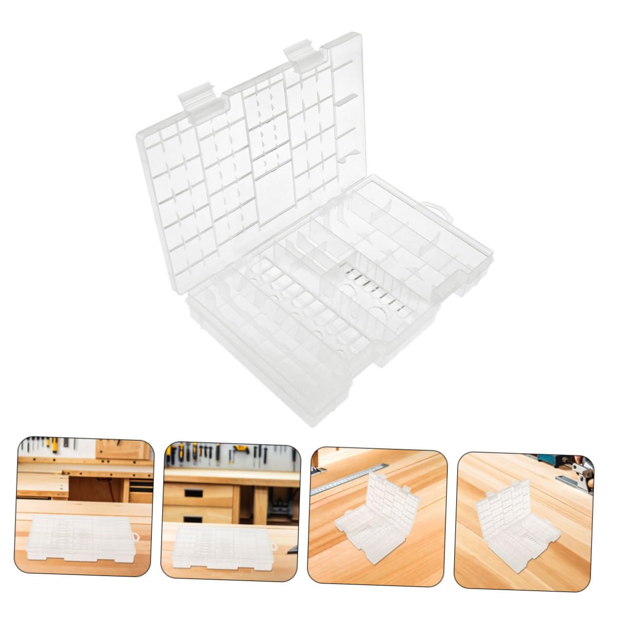 2pezzi Organizzatore Batterie Scatole Plastica Per Conservazione Batterie Portatile Custodia Protettivo Trasparente Organizer in Plastica Per e Viaggi