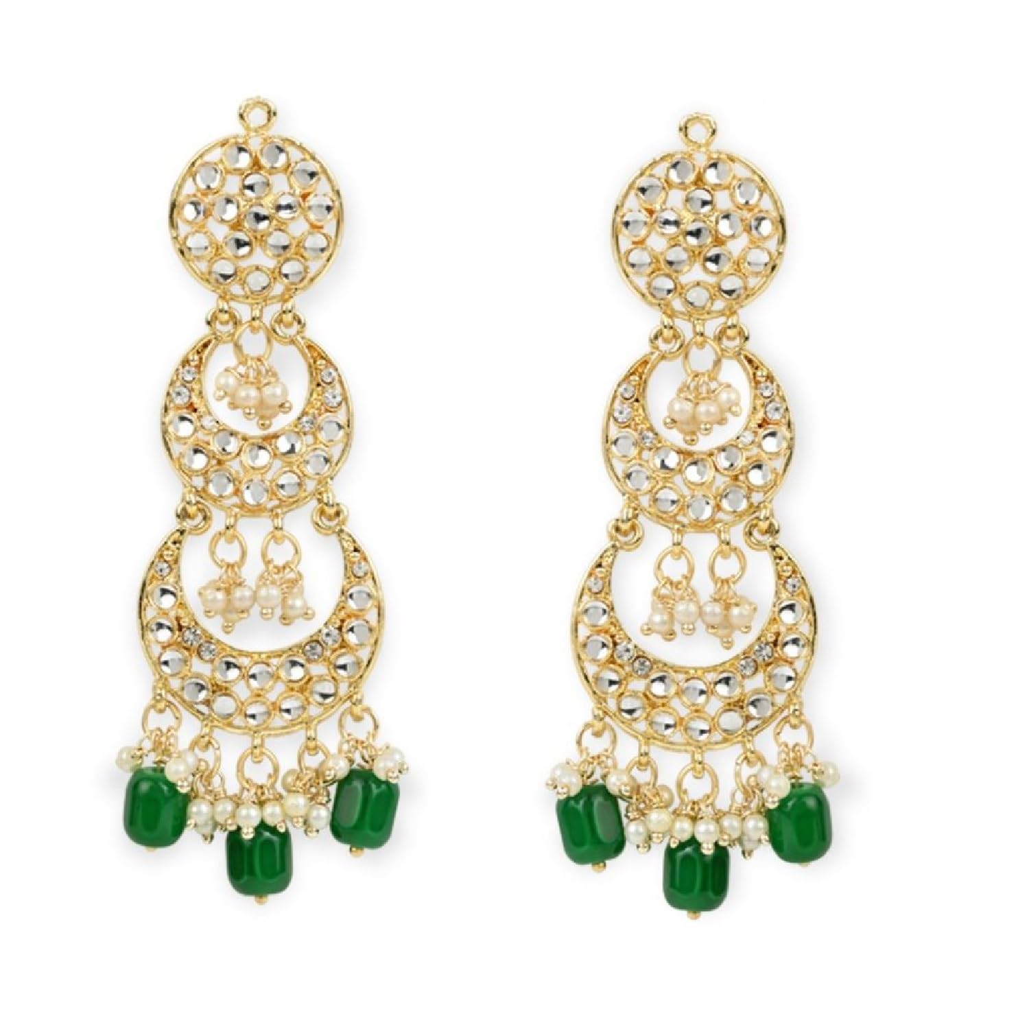 I Jewels 18K Gold Plated Alloy Kundan Stones & Pearl Earrings For Women(E3034G) (B0BKSRHQYD) Amazon Price History, Amazon Price Tracker