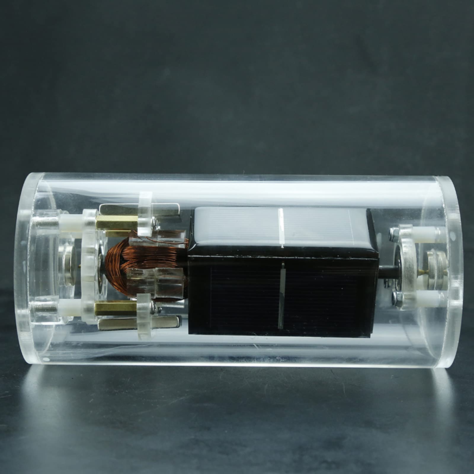 CcacHe Motor Solar de levitación magnética Adornos creativos de levitación magnética Regalos científicos (cilíndrico)