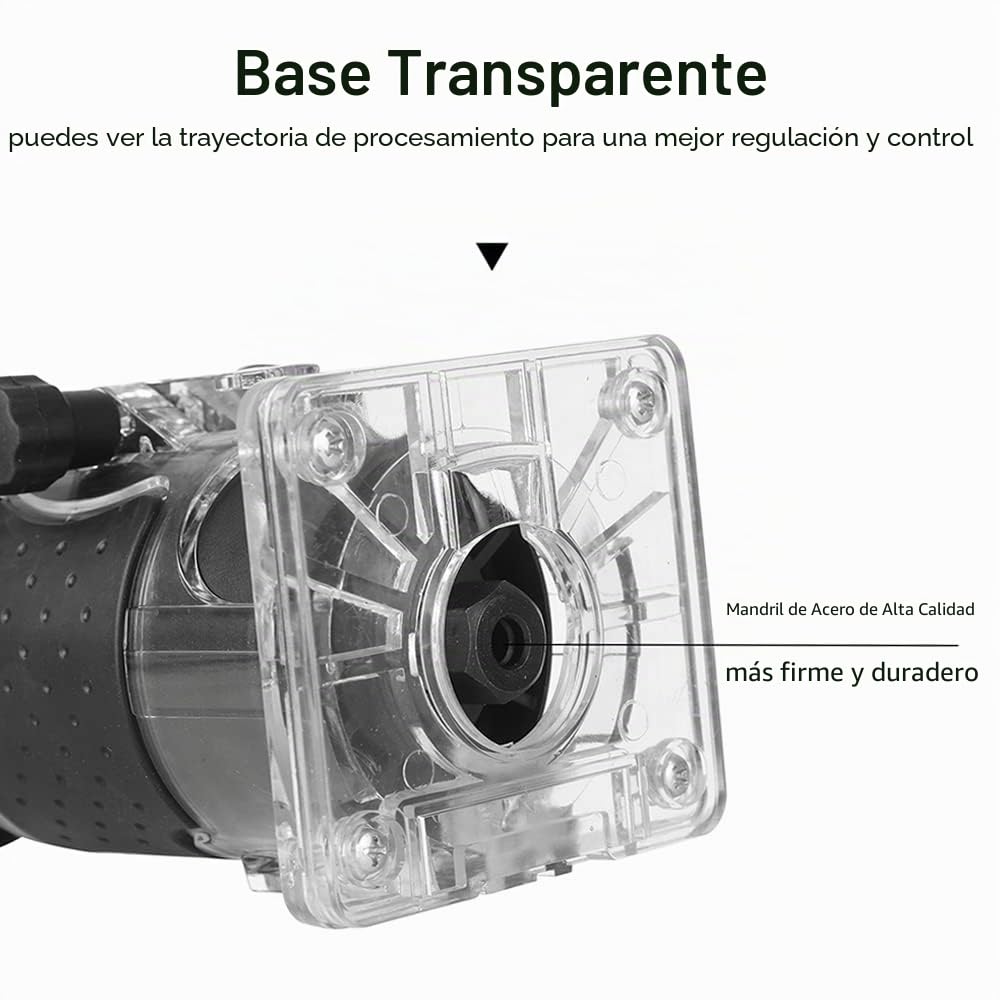 Fresadora de Madera, 800W 30000r / min Recortadora de Madera Eléctrica Recortadora de Ranurado Profesional Máquina de Ranurado para Carpintero Carpintero con 15 Piezas Fresas 220V