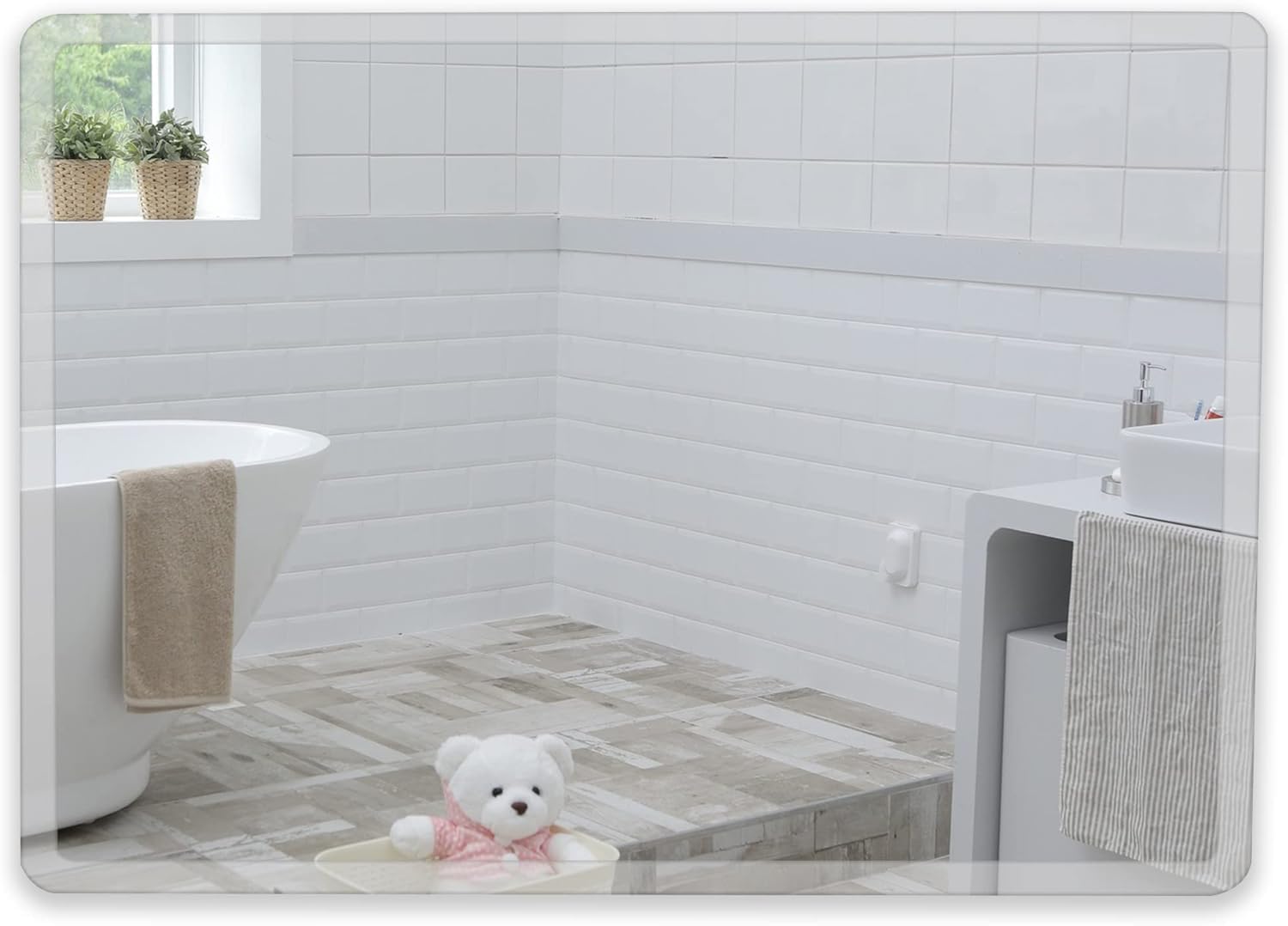 Neue Design Rectangular Frameless Mood® Premium Rectangular Bathroom Mirror, Wall Mounted Bevelled Frameless Mirrors, Hangs Both Ways, Toilet Bedroom Hallway, (40Cm X 50Cm)