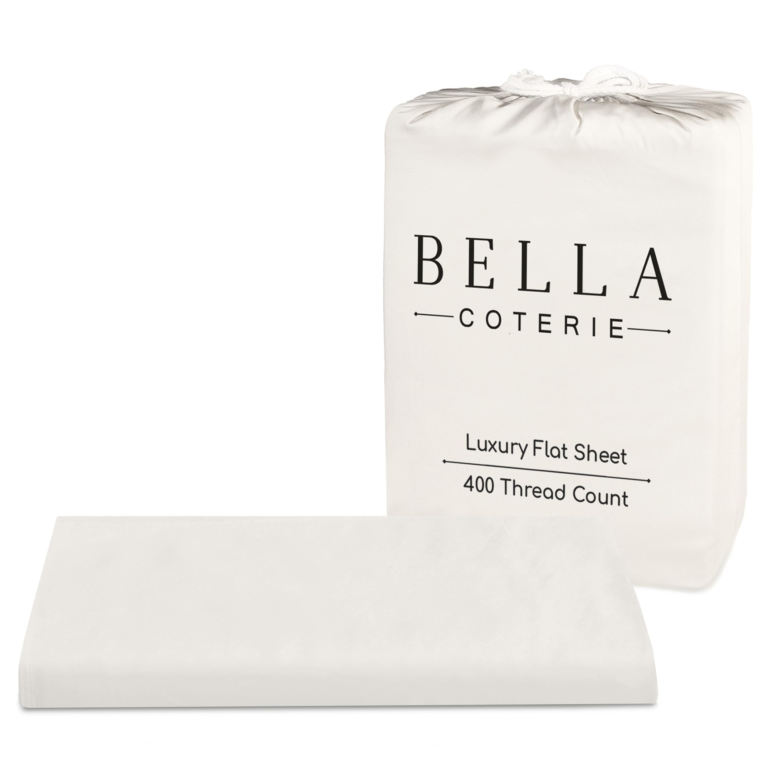 Bc Bella Coterie Ivory Bella Coterie Luxury Bamboo Viscose Queen Size Flat Sheet | 100% Organically Grown | Ultra Soft | Cooling For Hot Sleepers [Ivory]