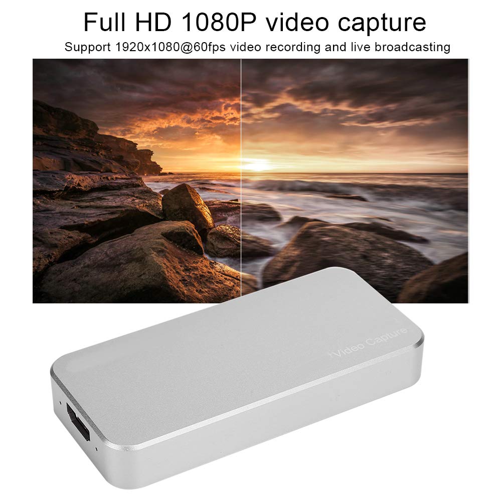 Aramox Karta USB3.0 Karta Graficzna 1080P 60FPS Stop Aluminium Plug and Play do Przesyłania Strumieniowego Gier Nagrywanie Wideokonferencji Włączone dla