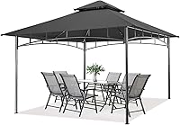MASTERCANOPY 11x11 Outdoor Patio Gazebo with Rustproof Steel Frame, UV-Blocking Canopy & Double Roof - Dark Gray Garden Shelter