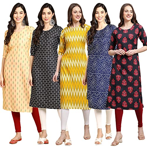 Image of Pinkmint Women's Crepe Digital Print Straight Kurta (D-353-345-369-360-370)