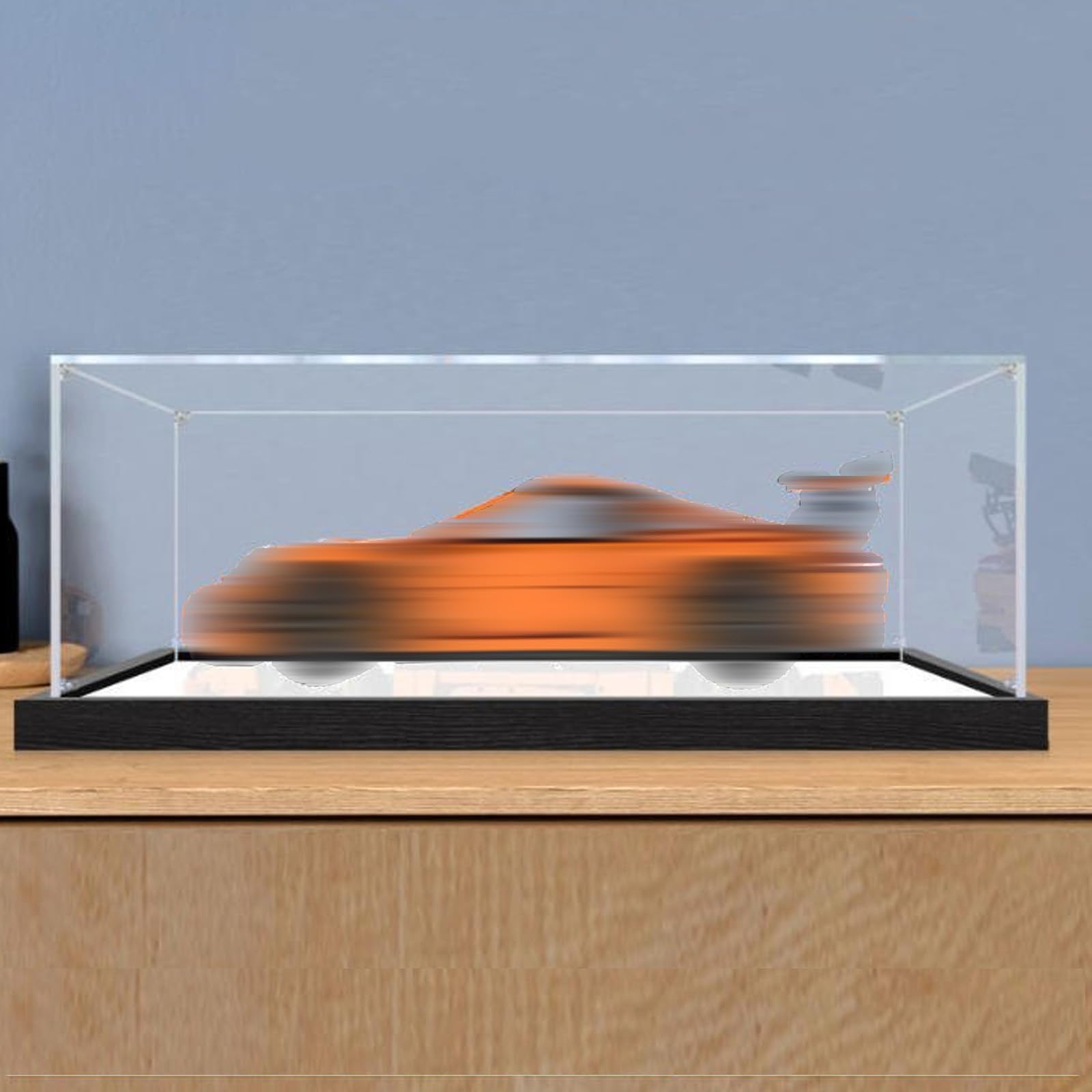 Acrylic Display Case Compatible with Lego 42056 Racing Car Model, Dustproof Transparent Storage Box, Compatible with Lego 42056 (Model Not Included) (3mm-Mirror base)