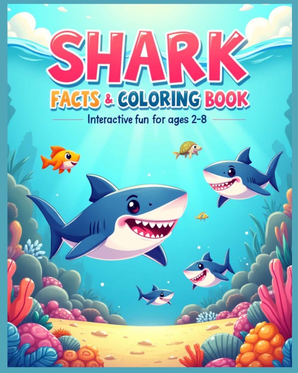 Shark Facts and Coloring Book: For ages 2 - 8