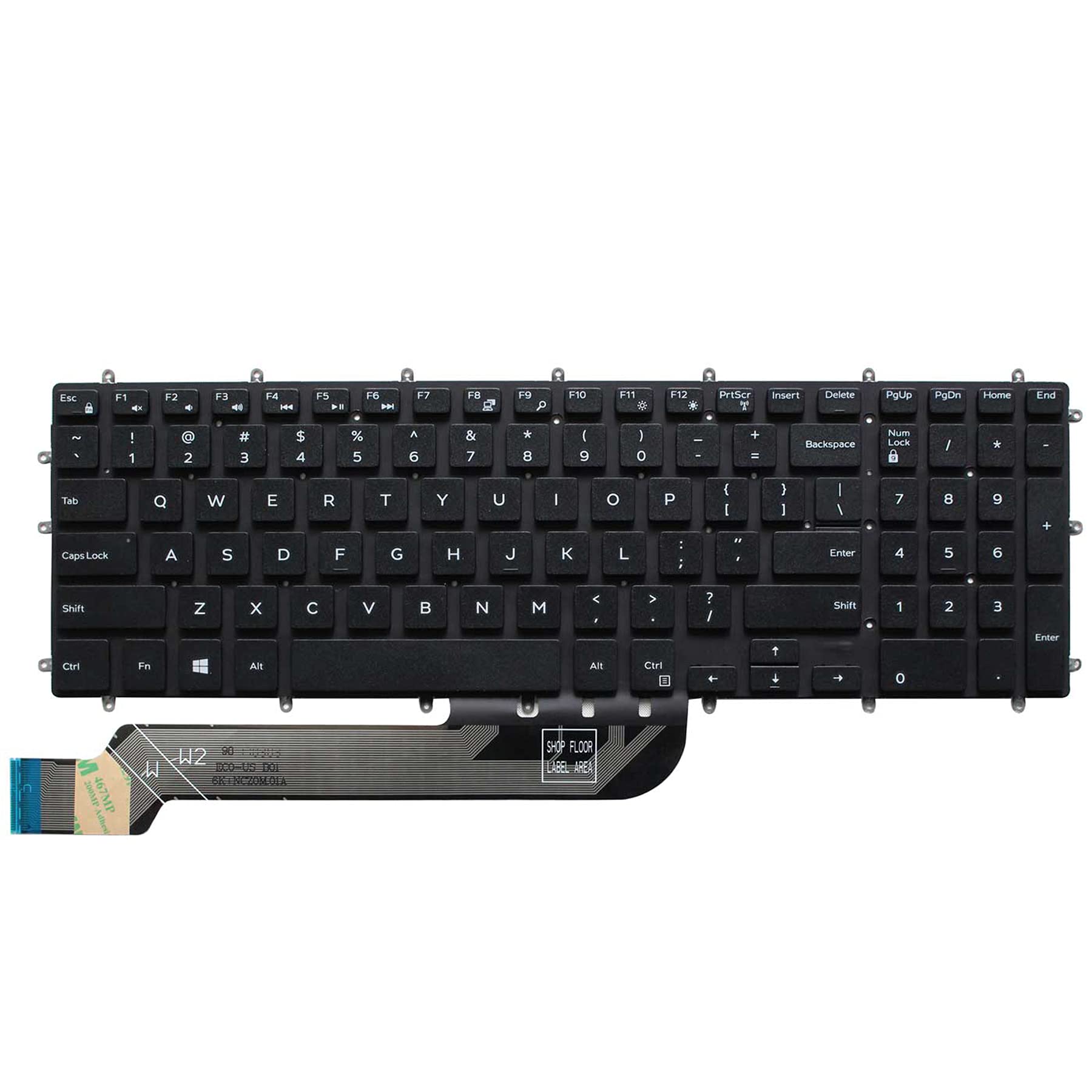 U Brand No Frame US Keyboard for Dell Inspiron 3579 3583 3779 5565 5567 5570 5575 5587 7566 7567 7577 7588 5765 5767 5770 5775 7773 7778 7779 Laptop (No Backlight)