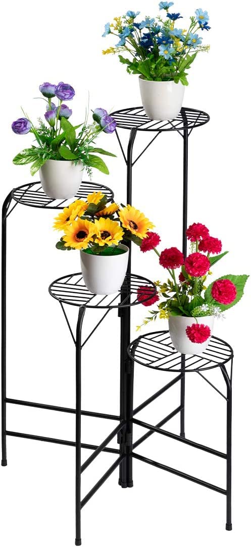 Crafties Art Metal Plant Stand for Balcony, Living Room, Garden, 7 Layer Coating, 24 inches, Round, Galvanised (4 TIER) (B0B7JC1C8V) Amazon Price History, Amazon Price Tracker