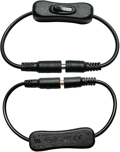 Miniatura 2 de Faoyliye 4 unidades DC 0.083 in x 0.217 in 5521 Cable extensor de fuente de alimentación, cable hembra a macho con control de alimentación de