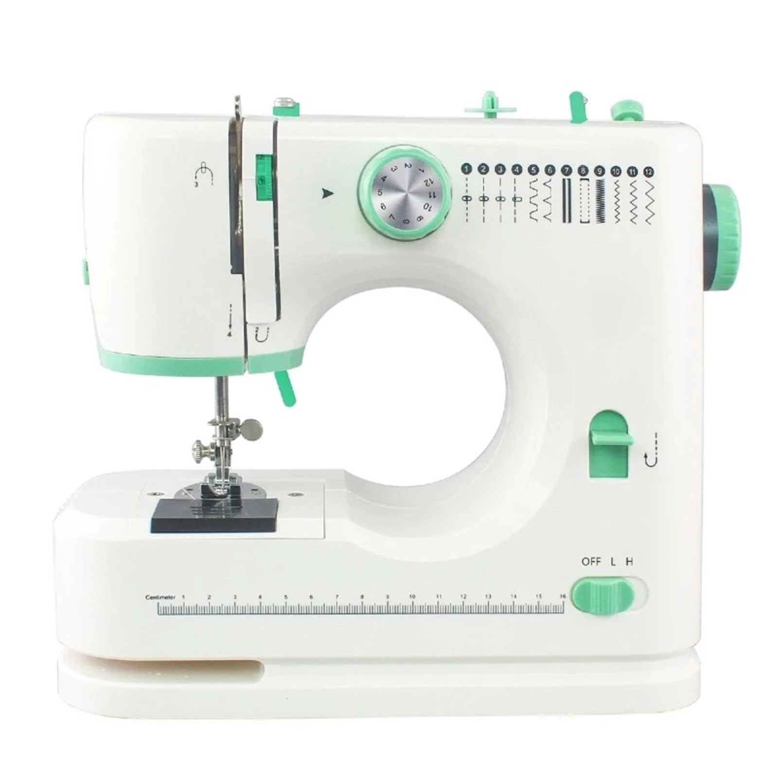 Edede One Color Sewing Machine, Electric Green Household Sewing Machine, Portable Sewing Machine For Beginner, Double Needle And Thread,16 Kinds Of Stitches