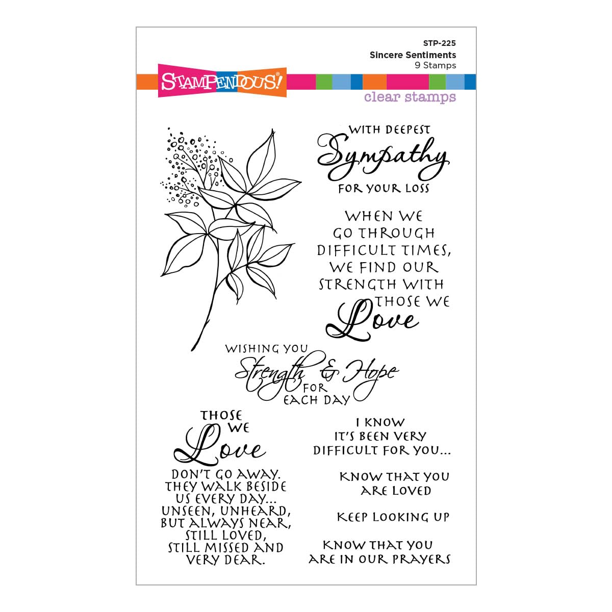 Spellbinders STP-225 Sincere Sentiments Clear Stamp Set from The All The Sentiments Collection by Stampendous