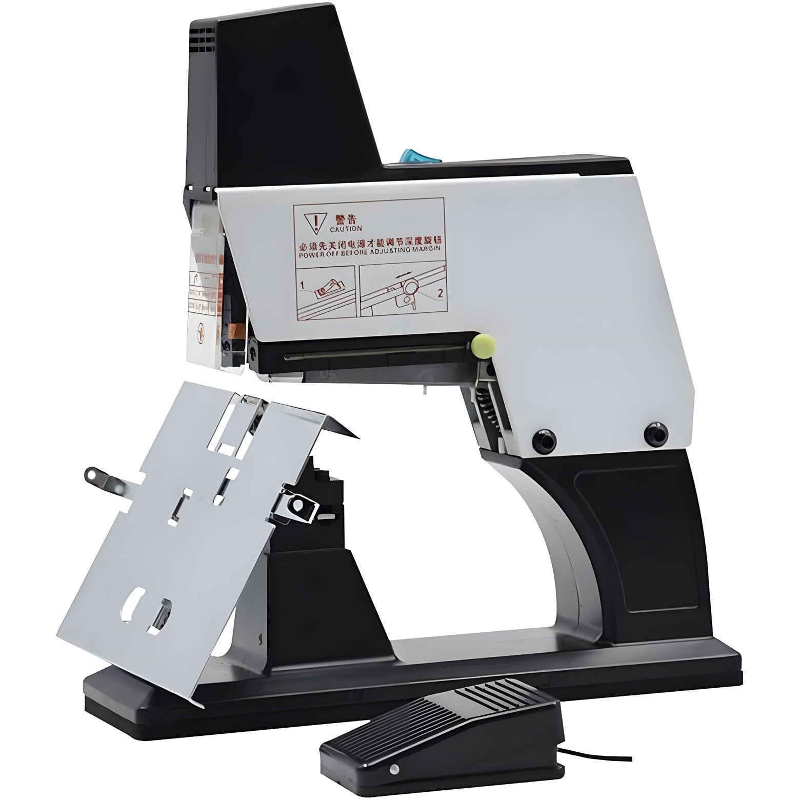 Elektrischer Tacker, automatische Schnellbindermaschine mit Pedal, einstellbare Dicke 100 mm, 1-9 Intensitätsstufen, ideal für Zuhause, Schule, Büro, Geschäft