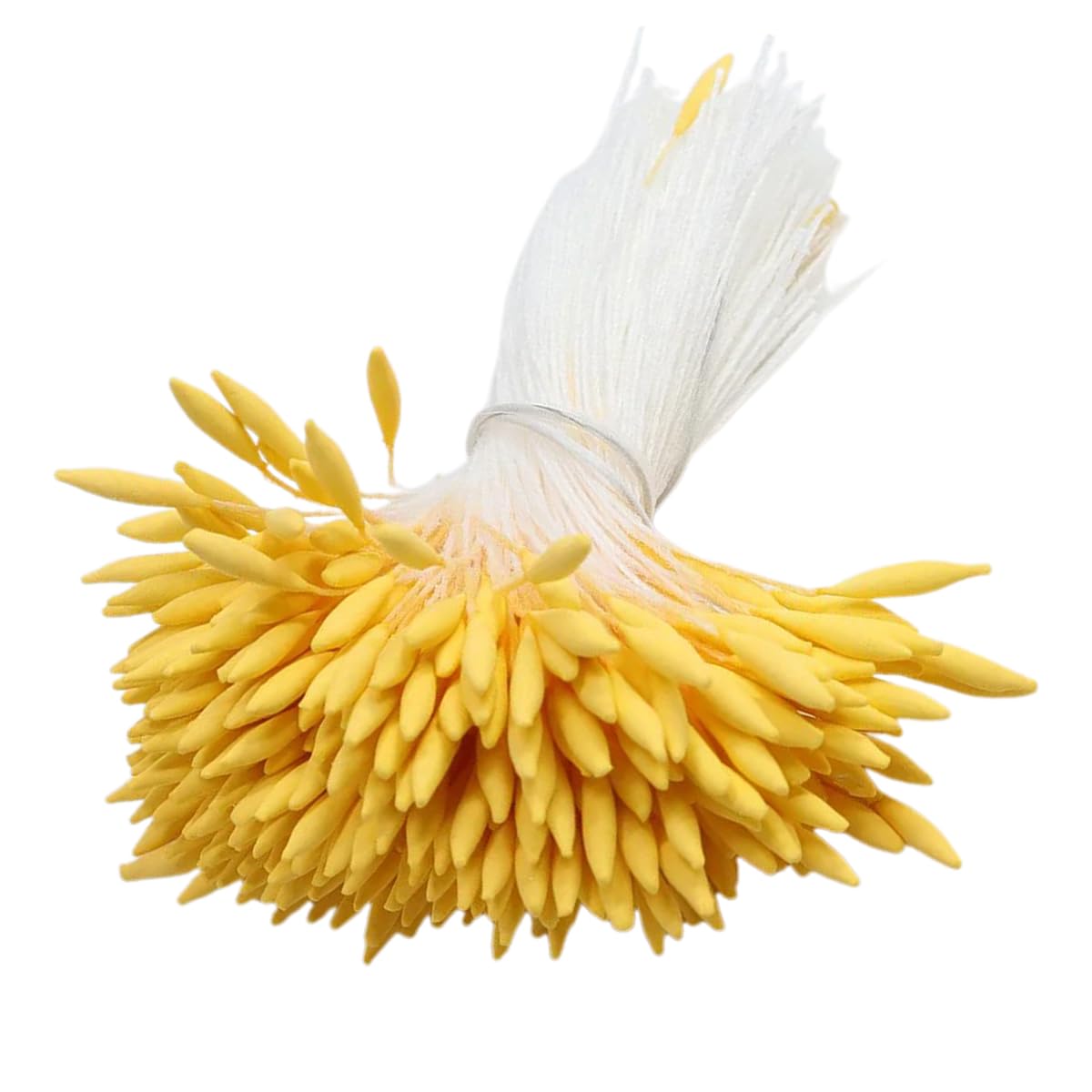 Étamines florales jaunes mates à cœur pointu pour création de fleurs x1480