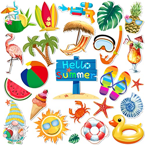 Summer Beach Magnetic Refrigerator Decorations, 22 pieces