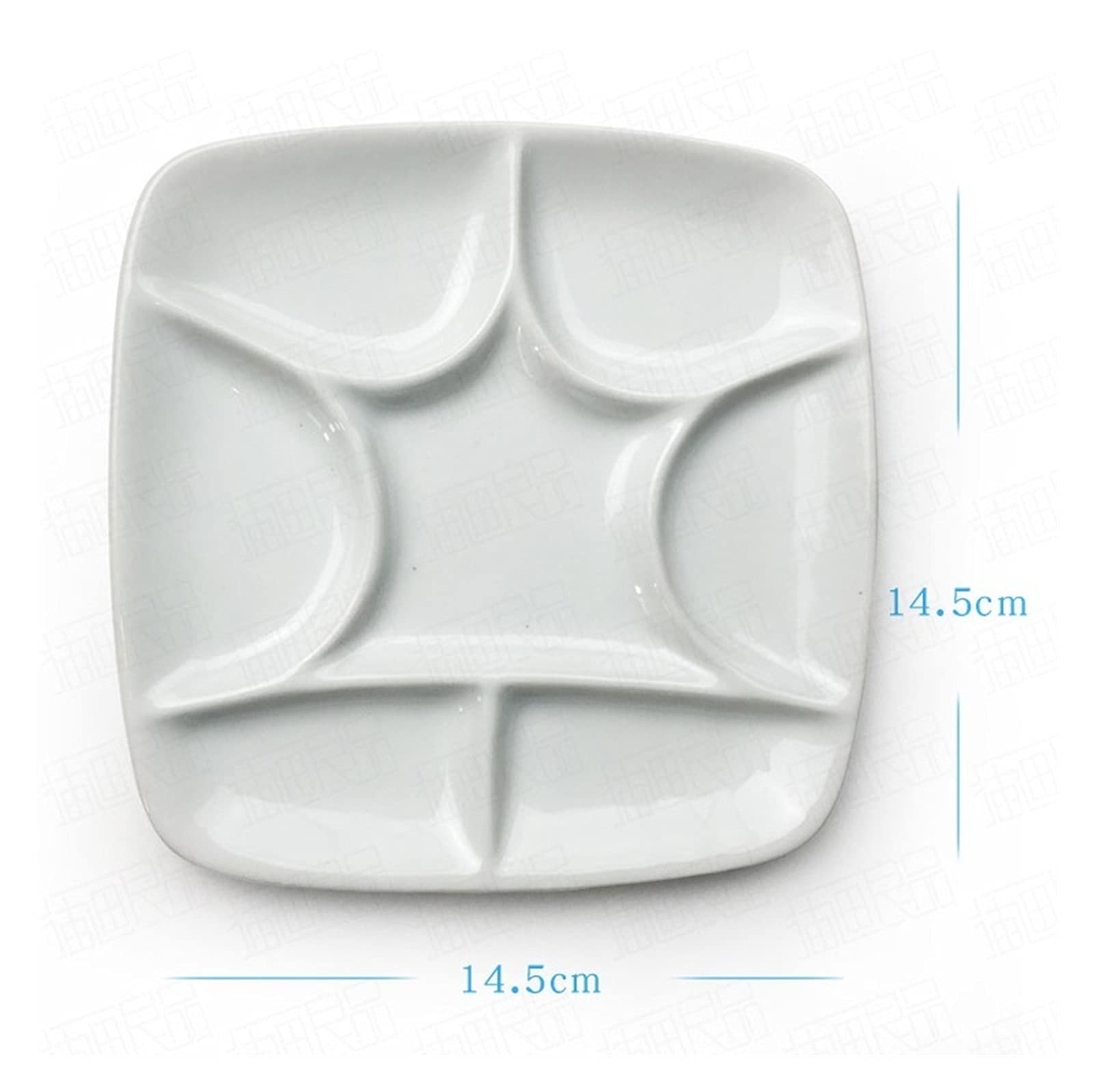 Kwadratowa biała ceramiczna paleta farb artystycznych, odpowiednia do akwareli i gwaszu Akrylowy obraz olejny, 5-4/5 cali