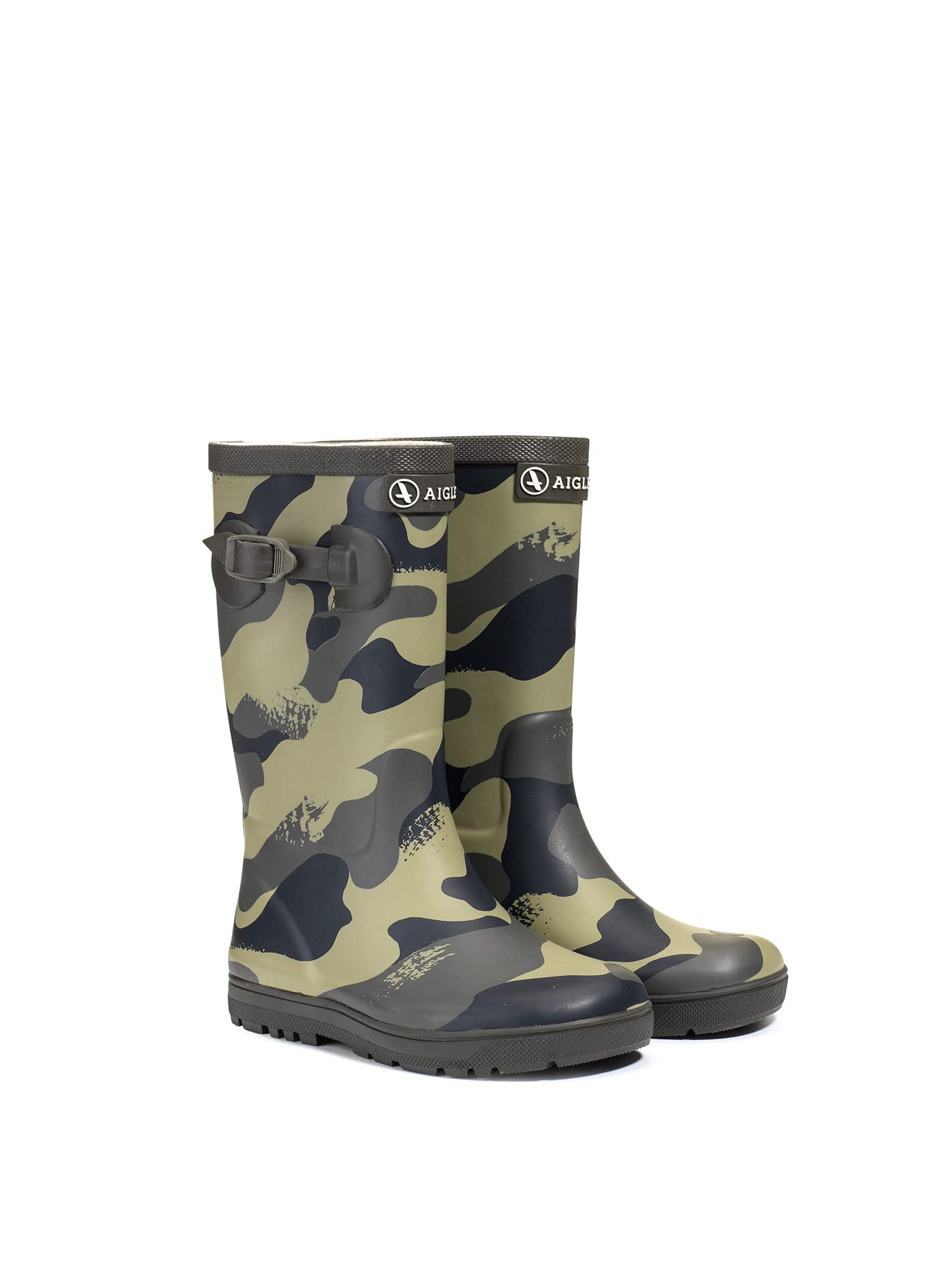 Aigle Woody-pop Pt 2 Stivali da pioggia unisex per bambini, Cachi Camou, 9 UK Child