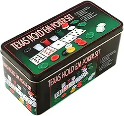 Kit Poker Texas Hold'em Profissional, 200 Fichas, Tapete, 2 Baralhos e Botões de Dealer