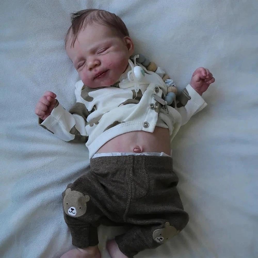 Anano Squishy 18" Full Body Silicone Reborn Baby Boy - Lifelike Newborn Doll With Realistic Features, Perfectly Sized For Cuddling - Realistic Baby Doll For Kid 3+ Role Play & Display