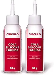 Kit 2 Colas Silicone Líquida 326720 Círculo - 100g Fixação Forte e Acabamento Transparente