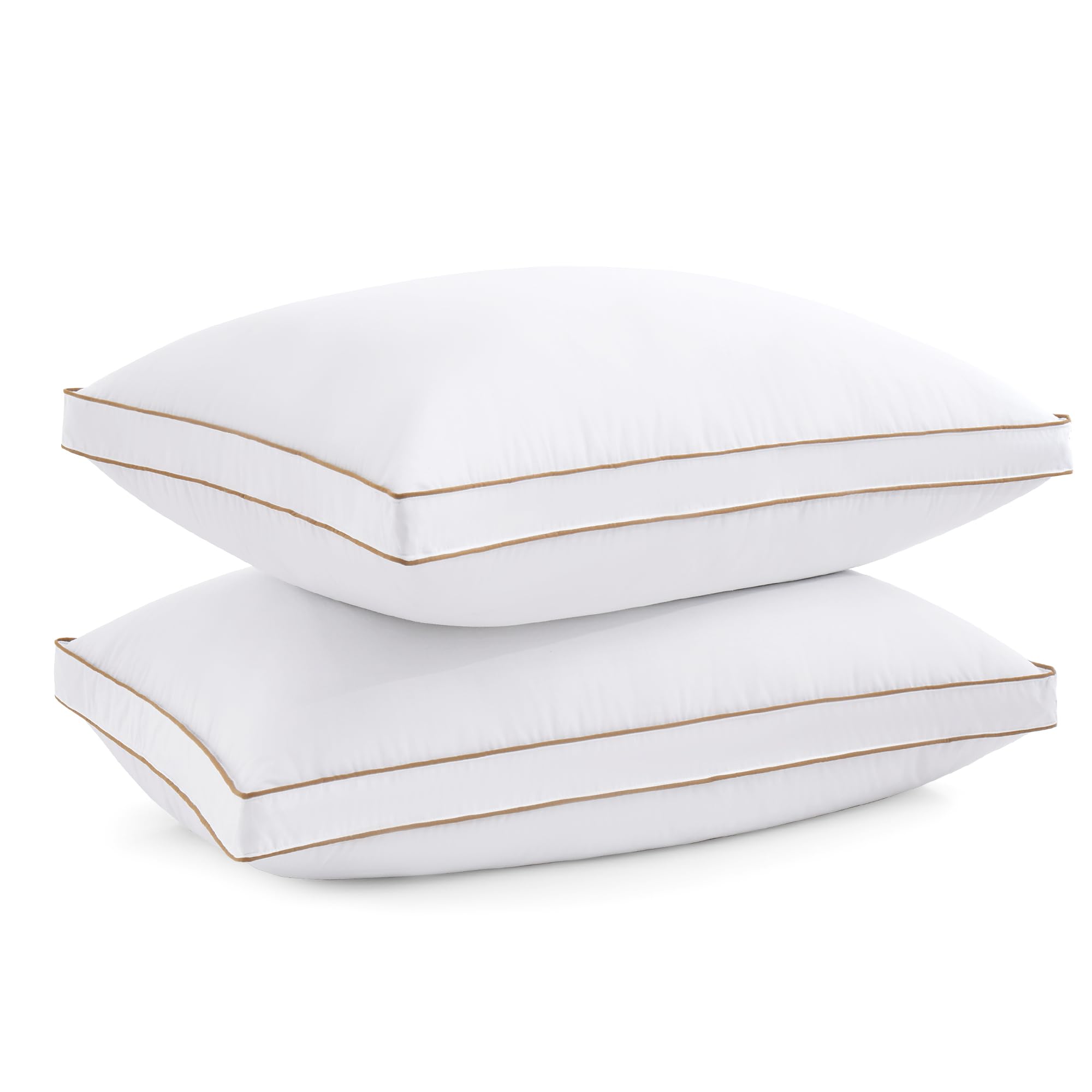 puredown® Goose Feather Down Pillows, Soft Fluffy Luxury Hotel Collection Pillows King Size Set of 2, 100% Cotton Cover, Medium Firm Bed Sleeping Pillow for Back, Stomach or Side Sleeper.