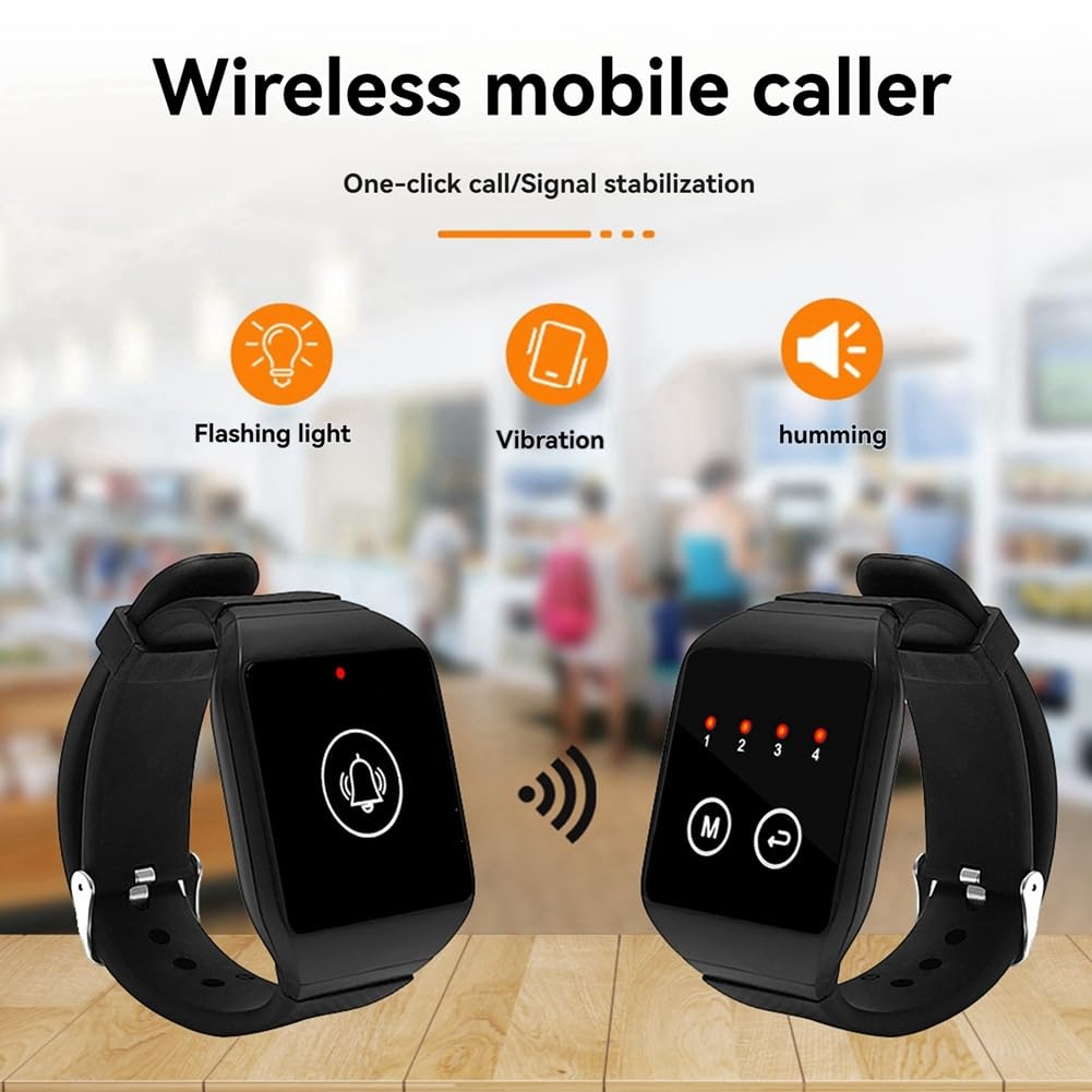 Récepteur de Montre sans pour Serveur, Appel de Restaurant, Téléavertisseur pour Narguilé, Café, Dentiste, Conférence Téléphonique