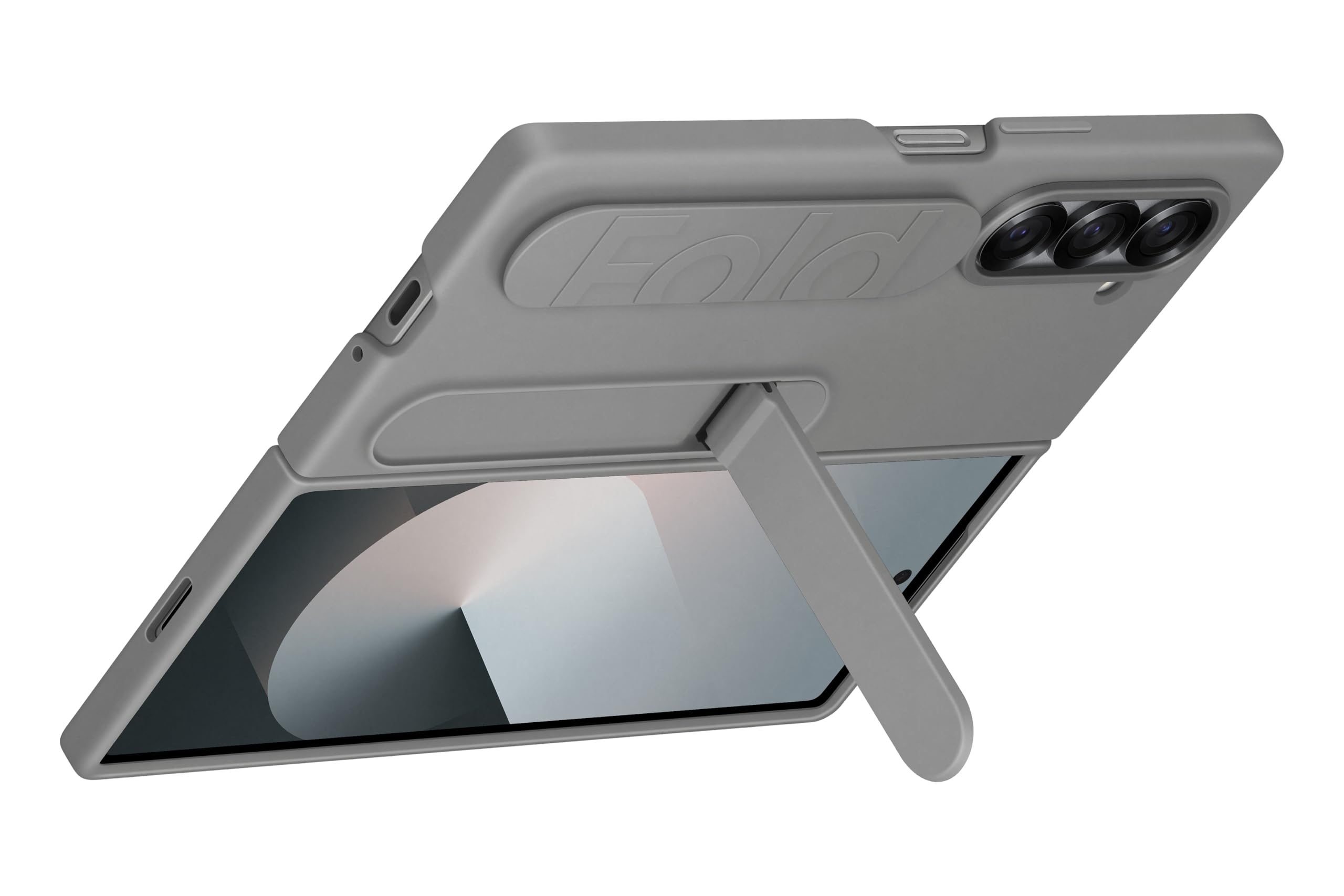 Samsung Silicone Case EF-MF956 für das Galaxy Z Fold6 | Smartphone Cover, Handy-Hülle inklusive Fingerhalter, Silikon, Schutz Case, stoßfest, dünn und griffig, Gray