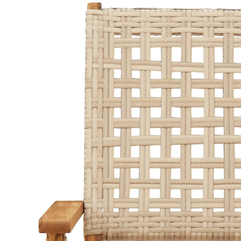 Set da 3 pezzi da bistrot beige in polyrattan e legno masselloOutdoor Outdoor Set