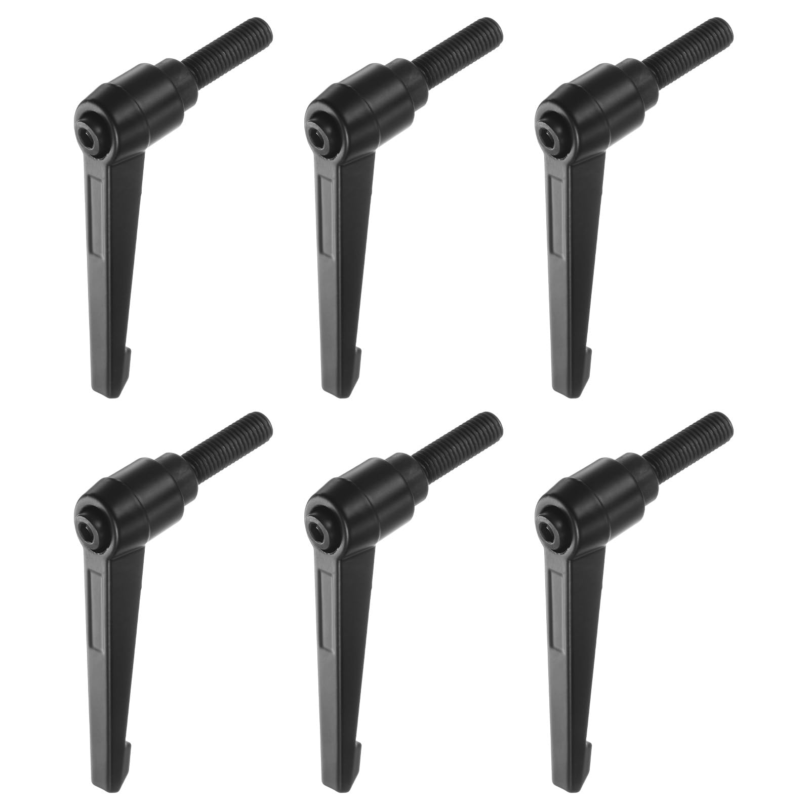 QUARKZMAN 6pz Regolabile Serraggio Leva Maniglie M10 x 30mm Maschio Filettatura Bullone Manopole Girevole Vite blockggio Rapido Rilascio Cricchetto Pulsante Maniglia, Nero