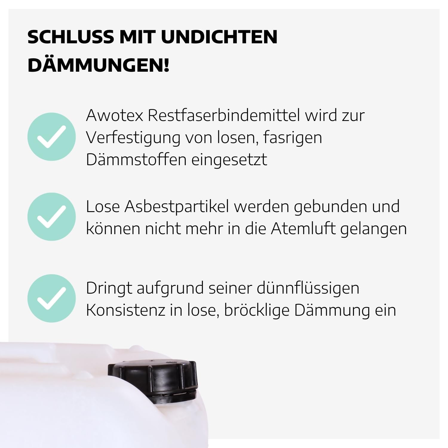 Restfaserbindemittel 25 Liter Kanister I Bindemittel für Spritzdämmungen I nicht feuergefährlich & nicht gesundheitsschädlich I dringt in Spalten ein