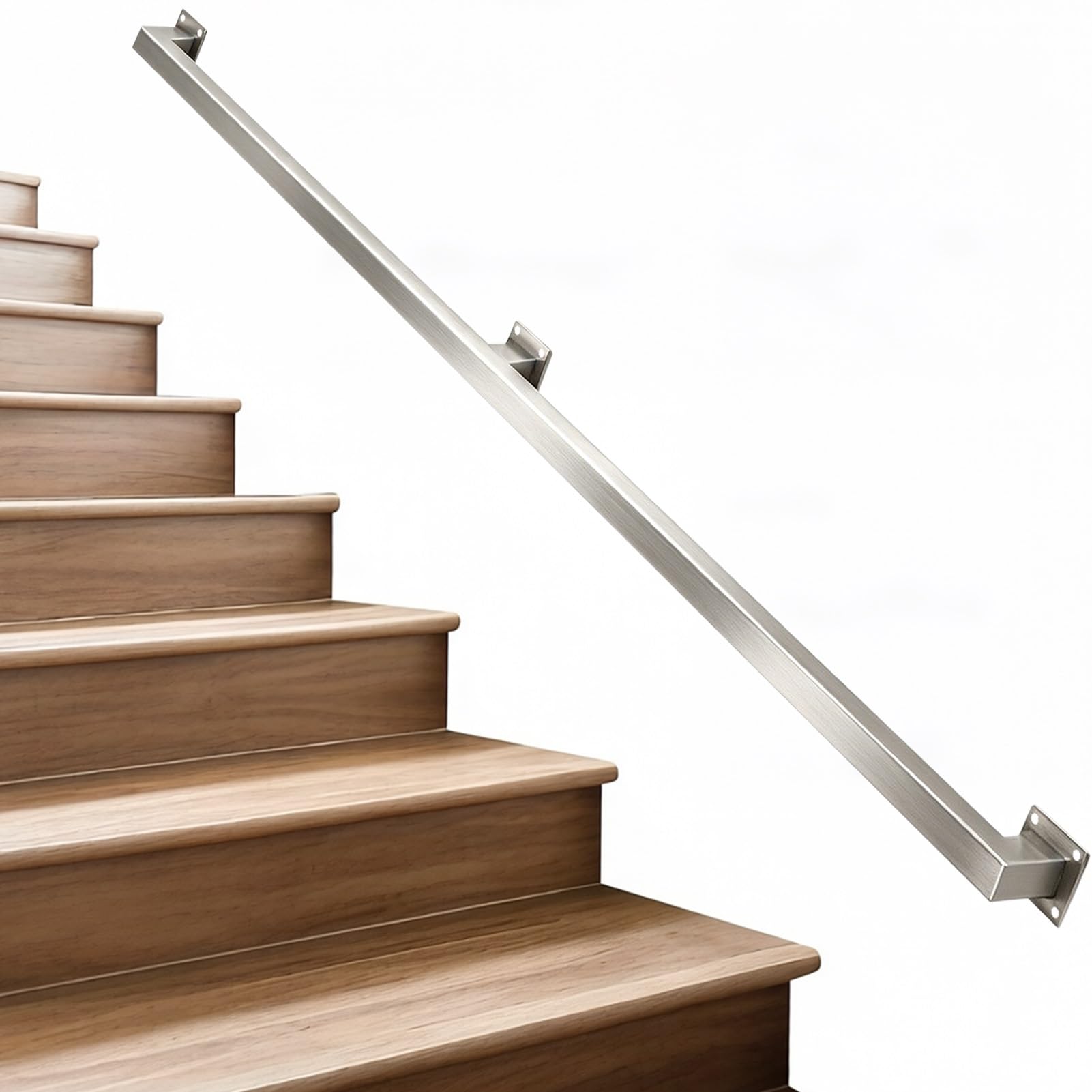 Liyadolaam Women's One Color Heavy Duty Grab Rail Stainless Steel Stair Railing Indoor And Outdoor 1Ft - 20Ft Safety Non-Slip Wall Mounted Handrail For Porch Deck Garden(12Ft/360Cm)
